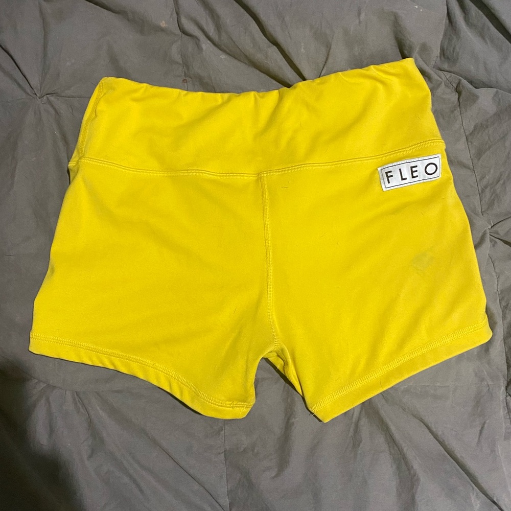 Yellow fleo shorts barely worn